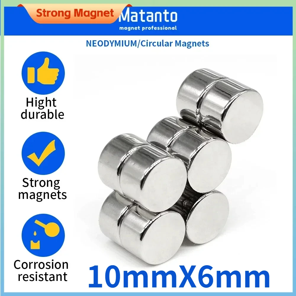 

20/50Pcs 10X6 mm Small Round Search Magnet N35 Strong Cylinder Rare Earth Magnets Neodymium Magnets Disc 10x6mm 10*6