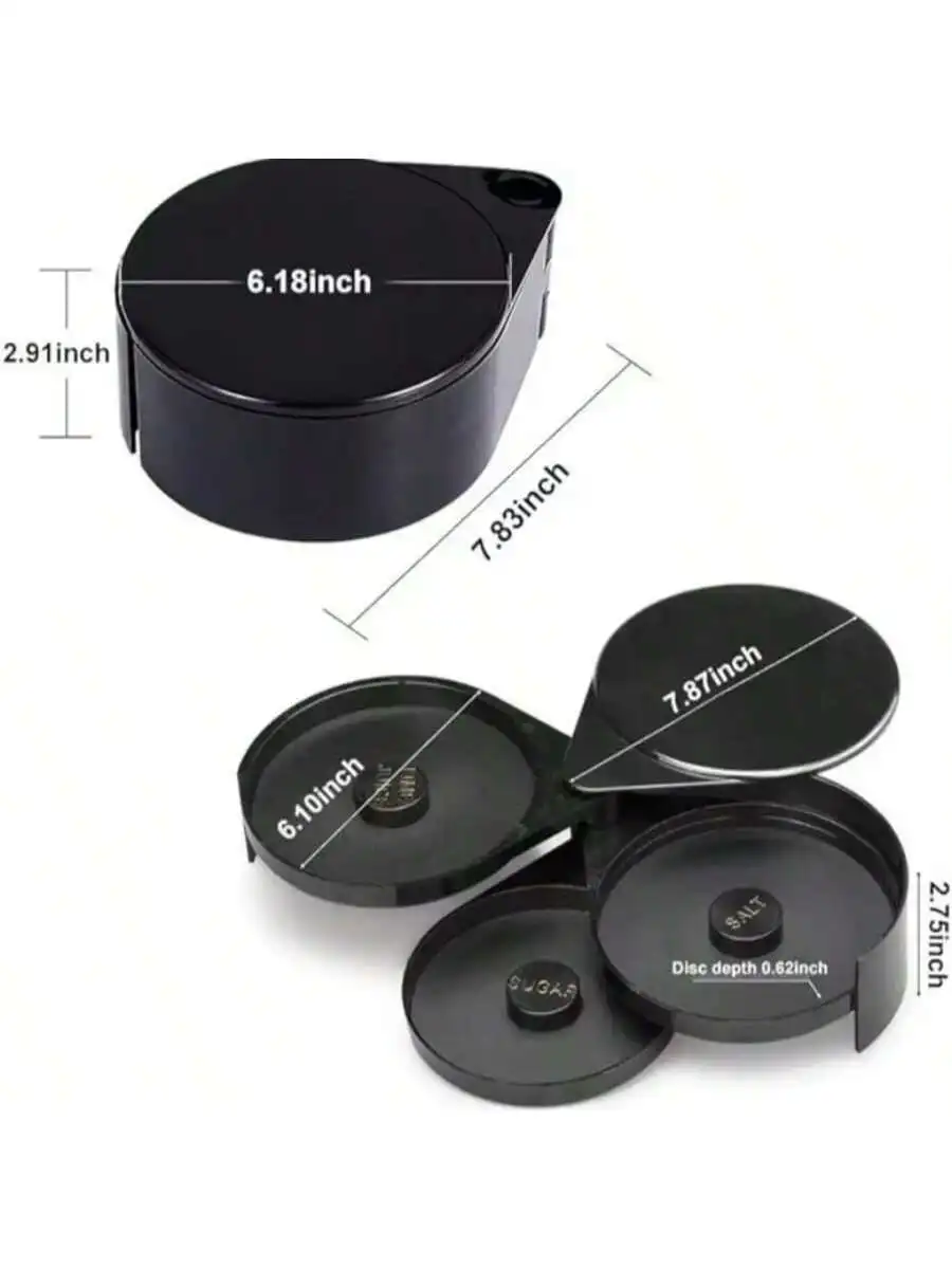 صندوق توابل الكوكتيل الدوار ABS مكون من 3 طبقات، ملحقات النبيذ البار، صندوق الملح والسكر المختلط، صندوق أدوات خلاط نادل البار