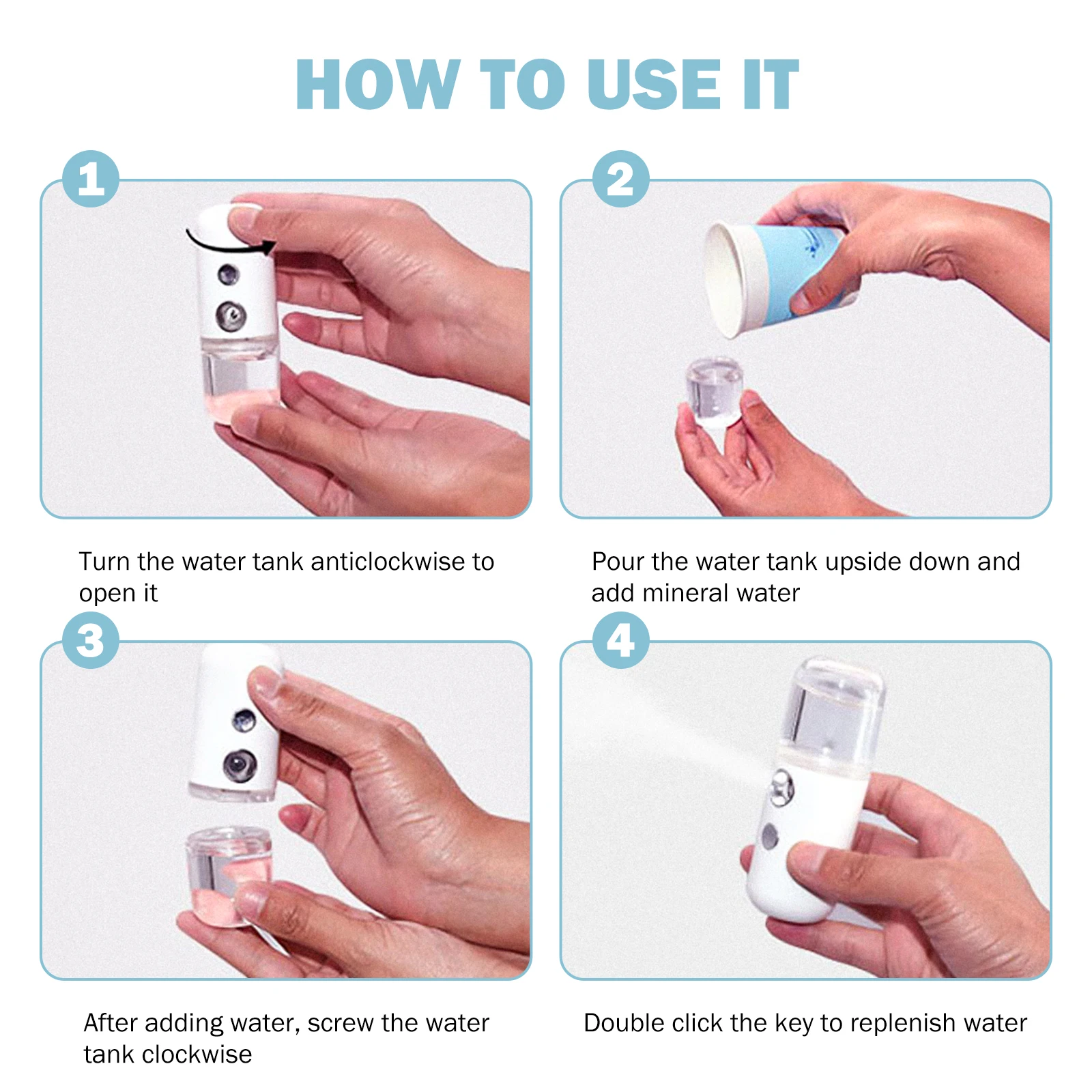 

4Pcs Beauty Sprayer Quick Recovery After Sunburn Facial Products No Irritation 30ml Mist Generator Mist Sprayer