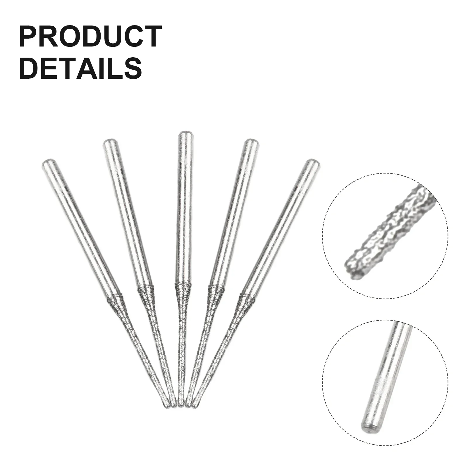 5PCS Diamond Coated Drill Bits 0.8/1/1.2/1.5/1.8/2/2.5mm 2.35mm Shank Drill Bit For Drilling Glass Blocks Jars Tool Accessories