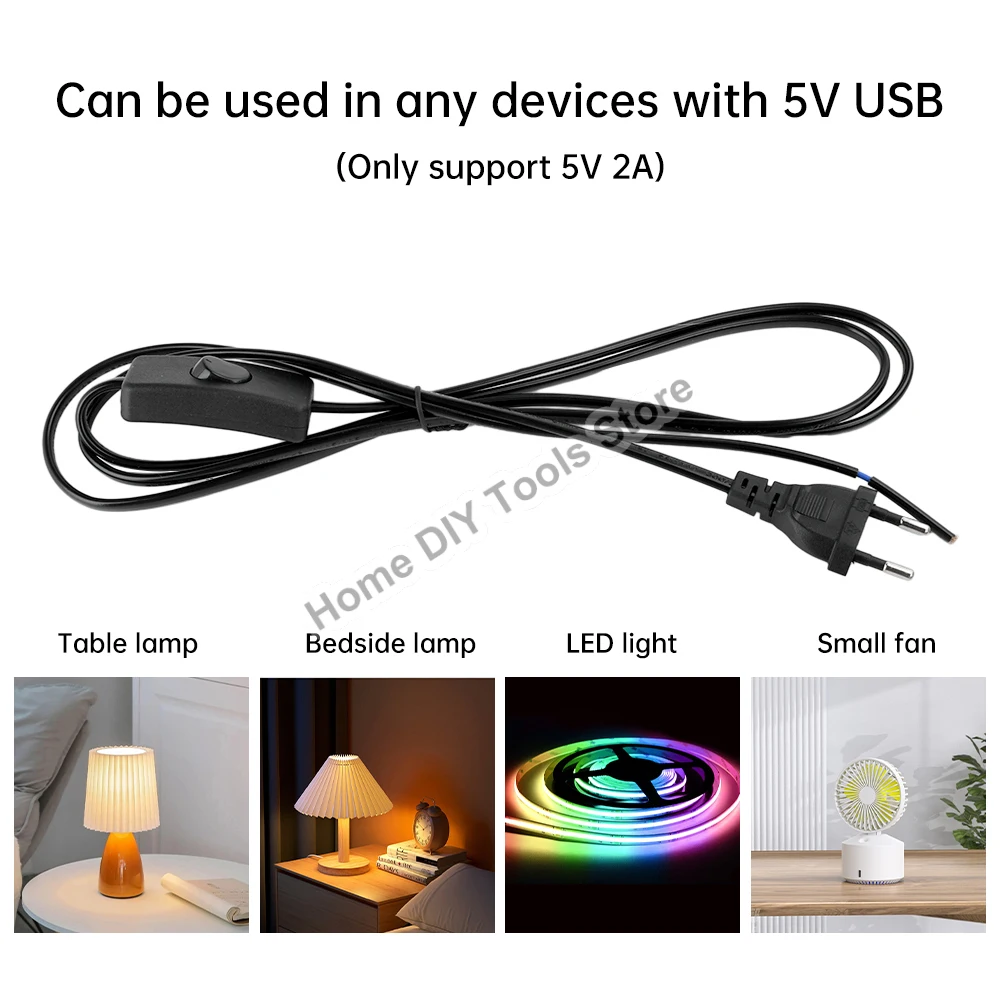 

1.8M EU Plug LED Tube Light Power Extension Cord With Switch For Pendant Led Bulbs Fixture Hanglamp Suspension Socket
