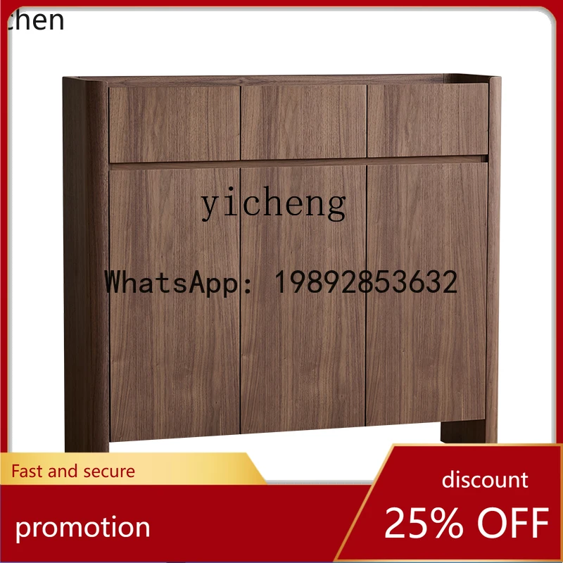 

HT бытовой шкаф для обуви из цельного дерева, дверной шкаф из орехового дерева, входной коридор, встроенный настенный шкафчик