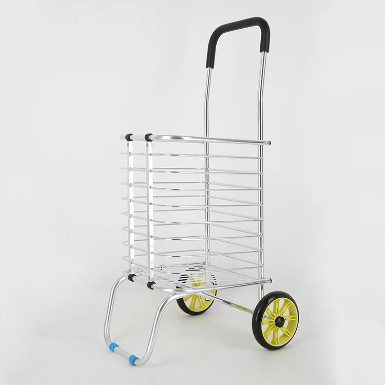 Folding Shopping Cart Grocery Utility Trolley Foldable Laundry Basket For Luggage With Rolling Swivel Wheels Home Storage Basket