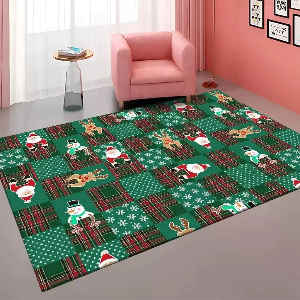 

VIKAMA Soft Xmas Living Room Carpet Warm Touch, Plush Acrylic Wool-Like Floor Mat Home Decor