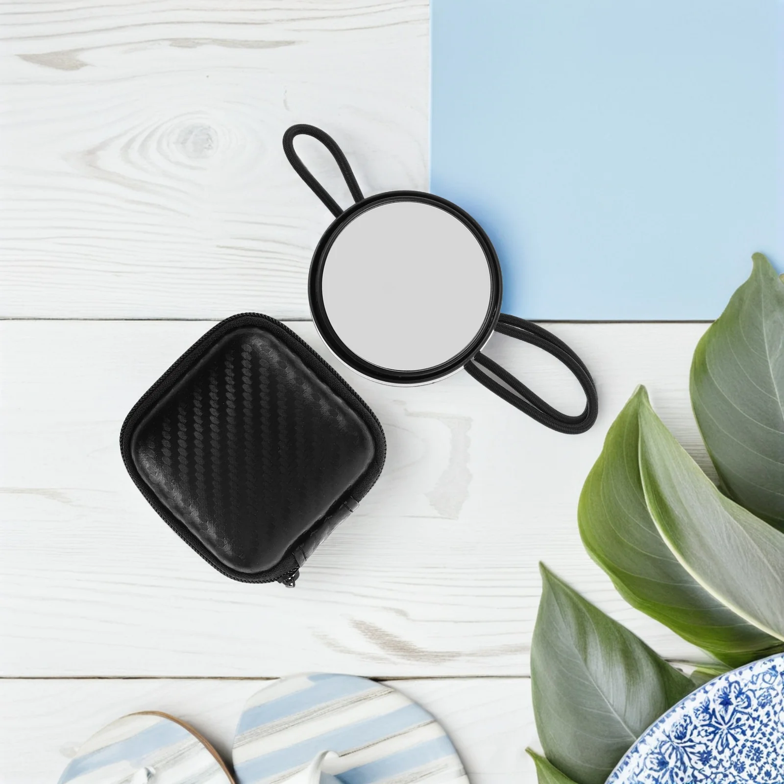 

Black Round Diving Mirror with Lanyard Enhanced Underwater Rear Vision for Cave and Side Mount Diving Compact Lightweight Design