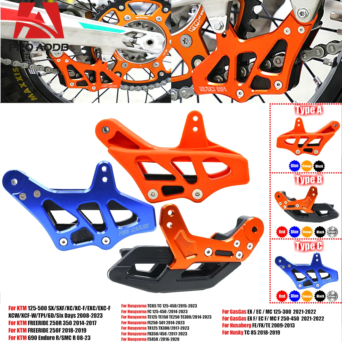 

High-Quality Motorcycle Chain Guide Guard For KTM EXC EXCF SX SXF XCF XCFW Husqvarna TC TE FE 125-501 FREERIDE 250R 350 SMC