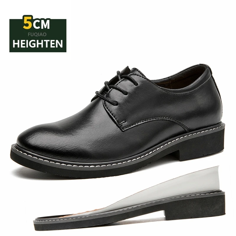 

Мужские туфли из мягкой кожи с невидимым увеличением роста на 5 см, удобные, для делового стиля, повседневной носки, свадеб, вечеринок и официальных мероприятий.