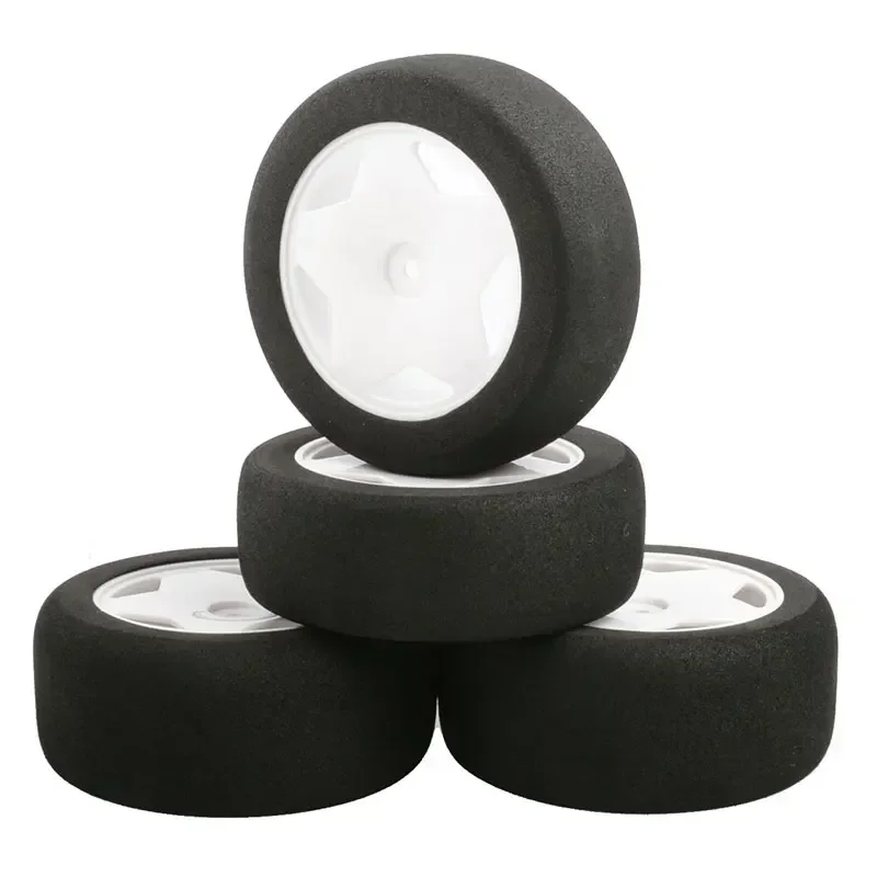 4pcs Plastic Wheel sponge Tire Universal For 1/10 RC Car Short Course Truck HSP 15502 94107 94170 94155 94177