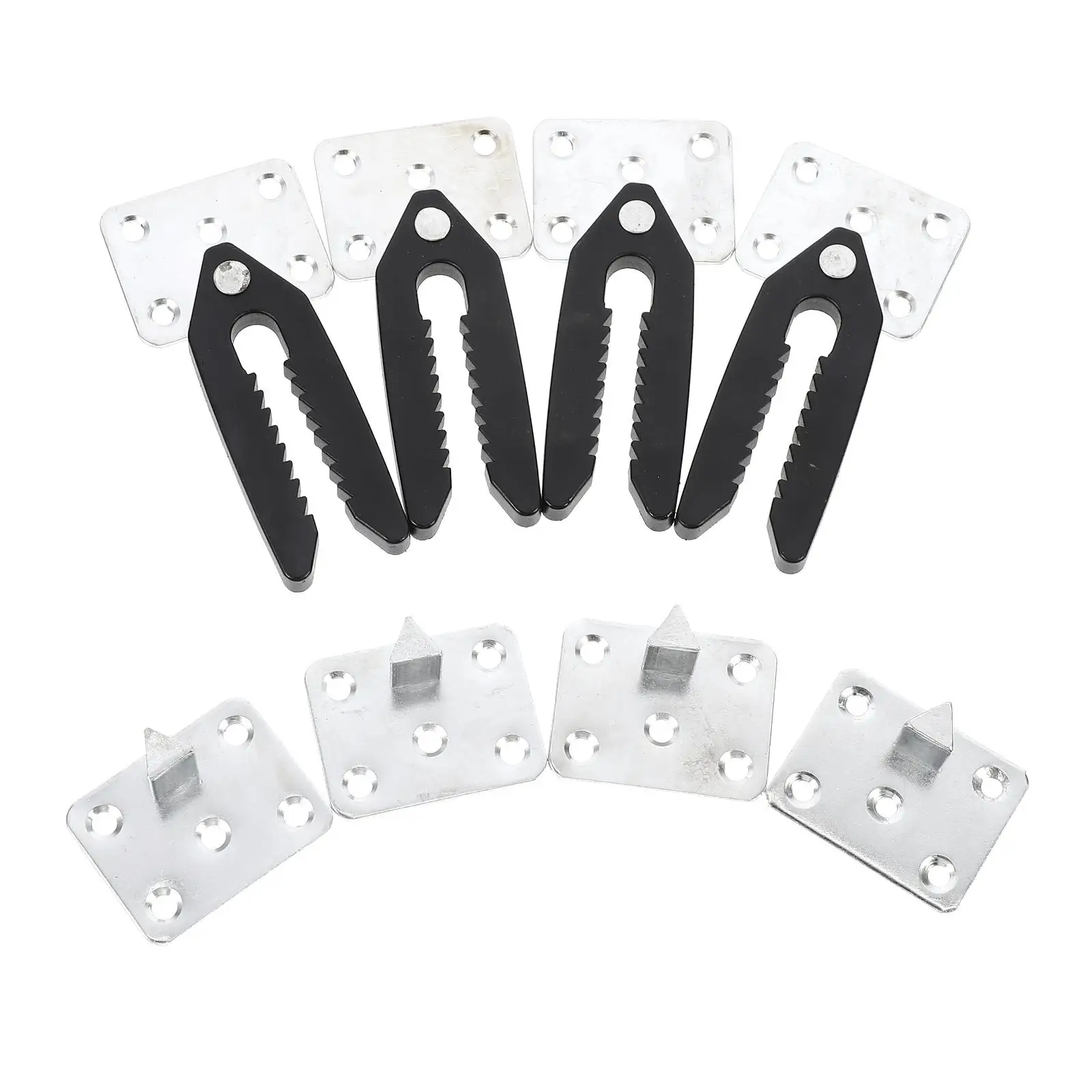 4 Pcs Corner Couch Sofa Connector Sectional Joint Snap Connectors Silver for Furniture Alligator