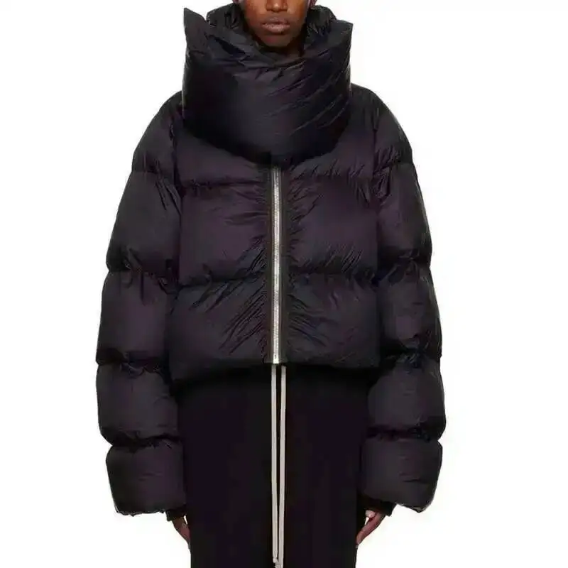 HKSH ฤดูใบไม้ร่วงฤดูหนาวใหม่ผู้หญิงผ้าฝ้ายเบาะผ้าพันคอหนาแขนยาวซิป Waded ขนมปัง Chic อินเทรนด์เสื้อ H2840