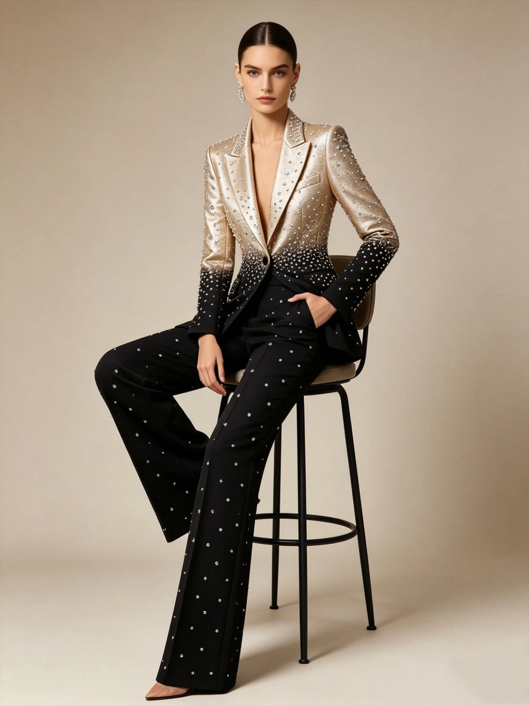 Stitch Color Women Suit Set 2 - Women Formal Wear Stitching 评论和价格