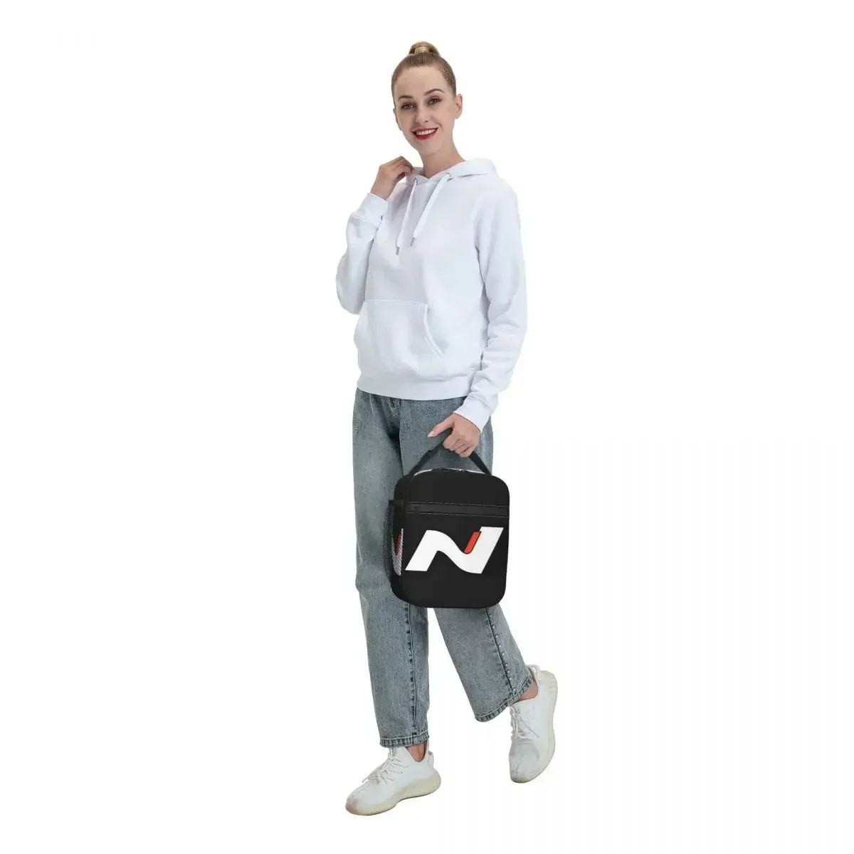 N P-Performances Lunch Bag For Adult Car H-Hyundais Lunch Box Fun School Cooler Bag Portable Oxford Thermal Tote Handbags