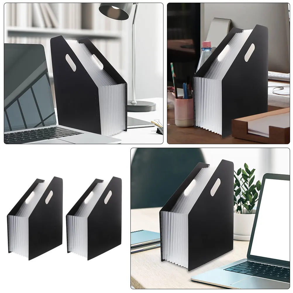 

2pcs Accordion Organizer Folder Storage Bag For Office Vertical Document Coupon Accordion Folders Rack
