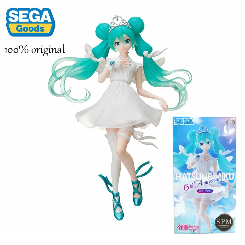 

In Stock Original SEGA Hatsune Miku Figrue 15Th Anniversary Kei 24Cm Anime Figurine Model Collection Toys for Girl Gift