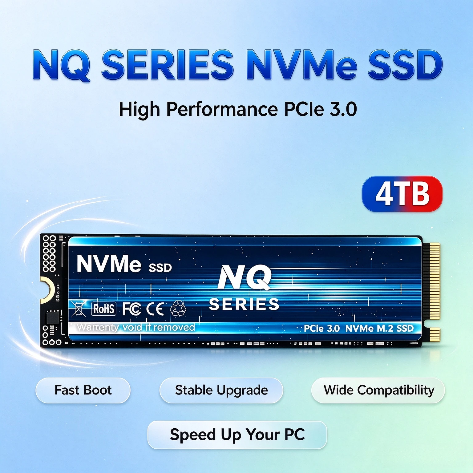 NQ SERIES M.2 PCIe 3.0 NVMe SSD, High Spped Read Speed, 500GB-4TB Internal Solid State Drive for Desktop Laptop Gaming Systems.