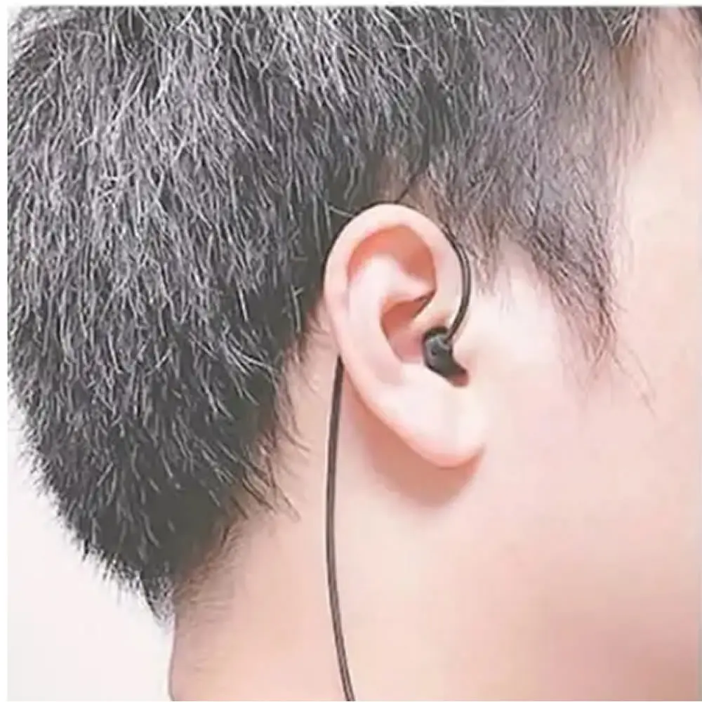 Single Side Earphone, 3.5mm/USB Type C One Ear Earphone with Mic Spring Retractable Coiled Cable with Comfort Silicone Tip