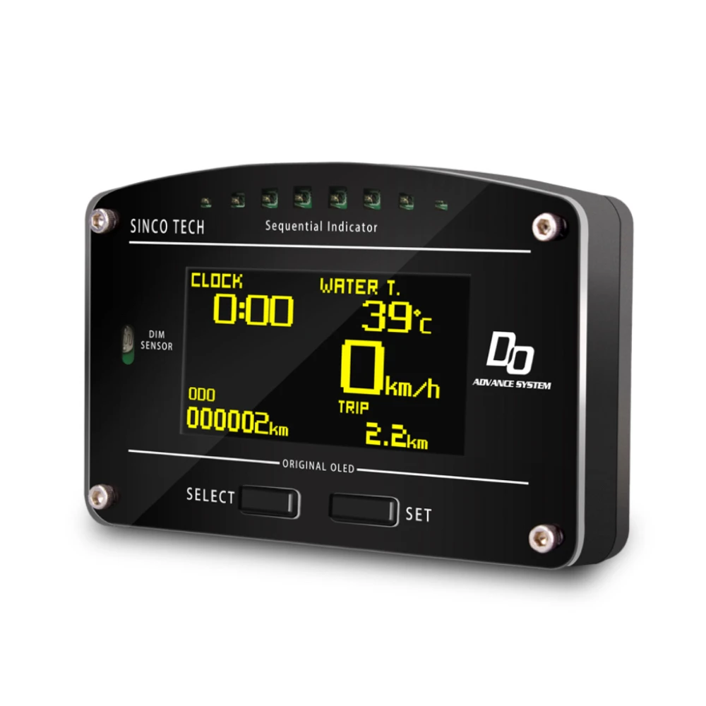 10 in 1 Race Dash Panels OLED Digital Display Full Sensor Kit Car Multi-Function Dashboard Fit for 12V Car