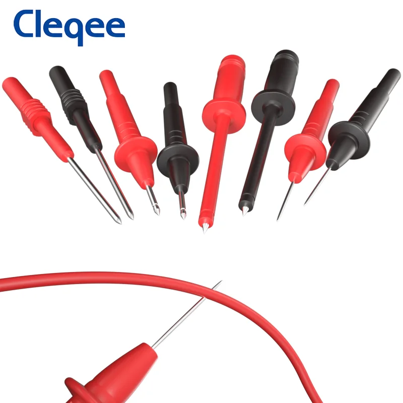 Imagem -04 - Multímetro Teste Leva Kit Sondas Elétricas Digitais Grupo Jacaré Clipe Teste Gancho Fio Flexível 23 Pcs Cleqee-p1925