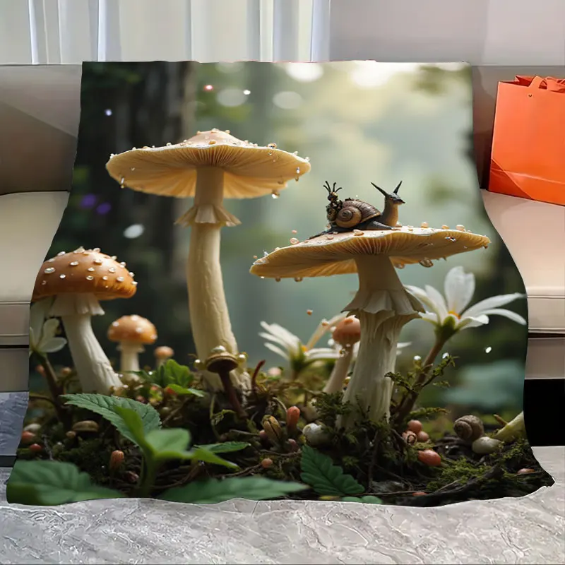

1 шт. фланелевое одеяло с зачарованным лесным улиткой на грибном одеяле, уютное одеяло с изображением природы