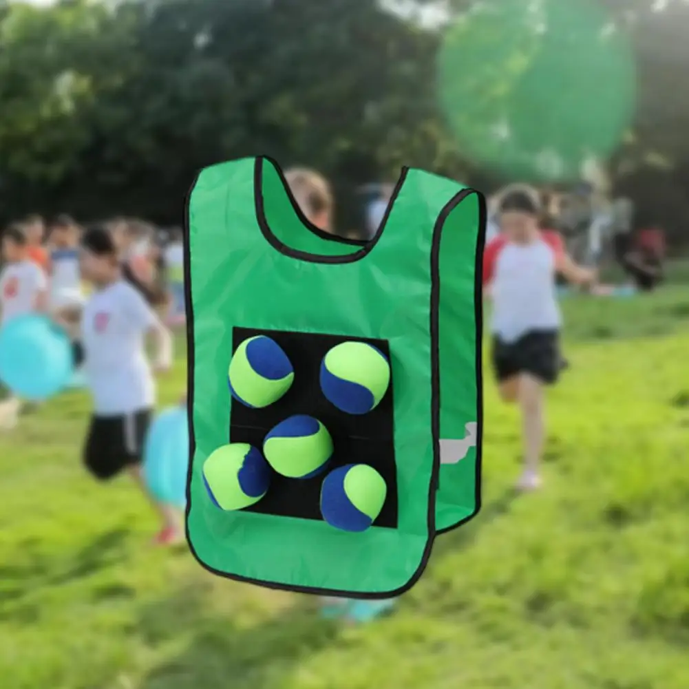

Dodgeball Game Set Safe Dodgeball Game Parent-child Stick Ball Vest Dodgeball Game with Soft Balls for Kids Boys for Playground