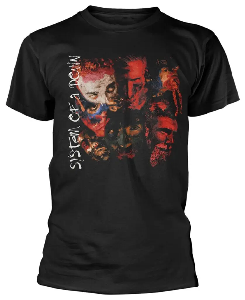 System Of A Down Painted Faces Black T Shirt Official