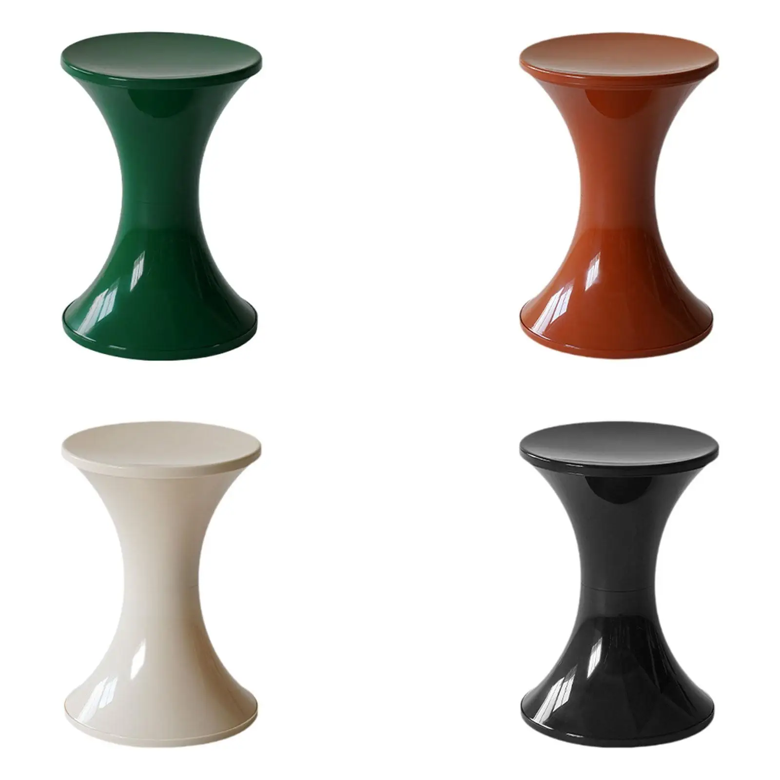 Hourglass-shaped Footstool with Storage Space, PP Material, Lightweight,