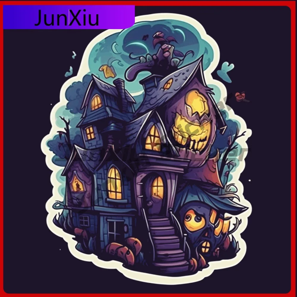 

Haunted House Sticker Scary Decal for Truck Anime Waterproof Vinyl Decoration Car Laptop Window Bumper