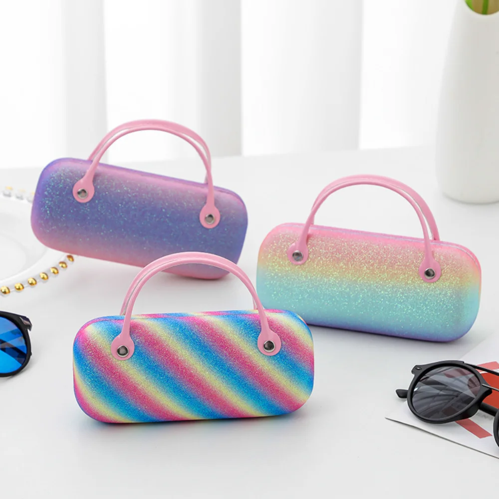 

Laser Sunglasses Box Glitter Rainbow Glasses Case Portable Eyeglasses Box Multifunctional Glitter Eyewear Storage For Bag