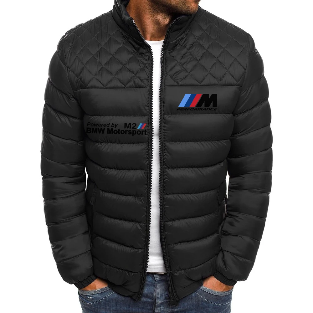 

2025 new fashionable men's motorcycle BMW cotton coat stand collar casual outdoor street solid color cotton jacket