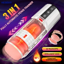 5D Flesh Telescopic Automatic Mastubator Heating Real Voice Oral Masturbator Blowjob Machine Vagina Sex Toy for Men 18+