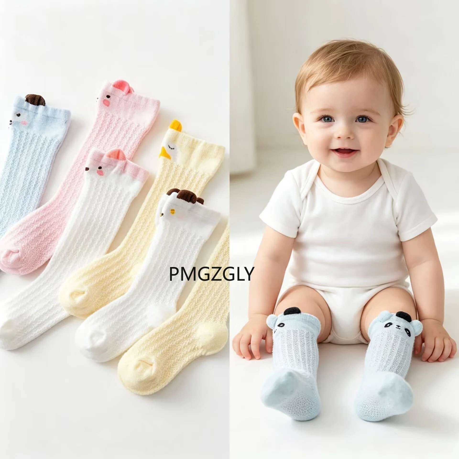 Baby Knee-high Socks Summer Thin Pure Cotton Over-the-knee Breathable Mesh Loose Top Non-binding Mosquito-proof Socks