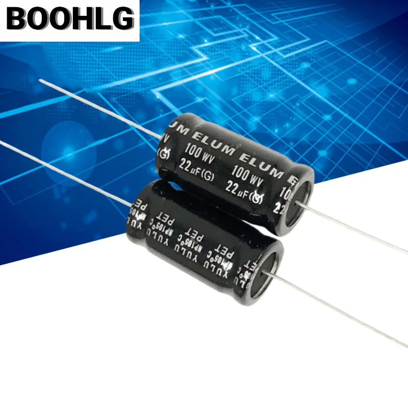 5PCS audio speaker midrange frequency division axial non-polar electrolytic capacitor 100v 22uf 13X26mm