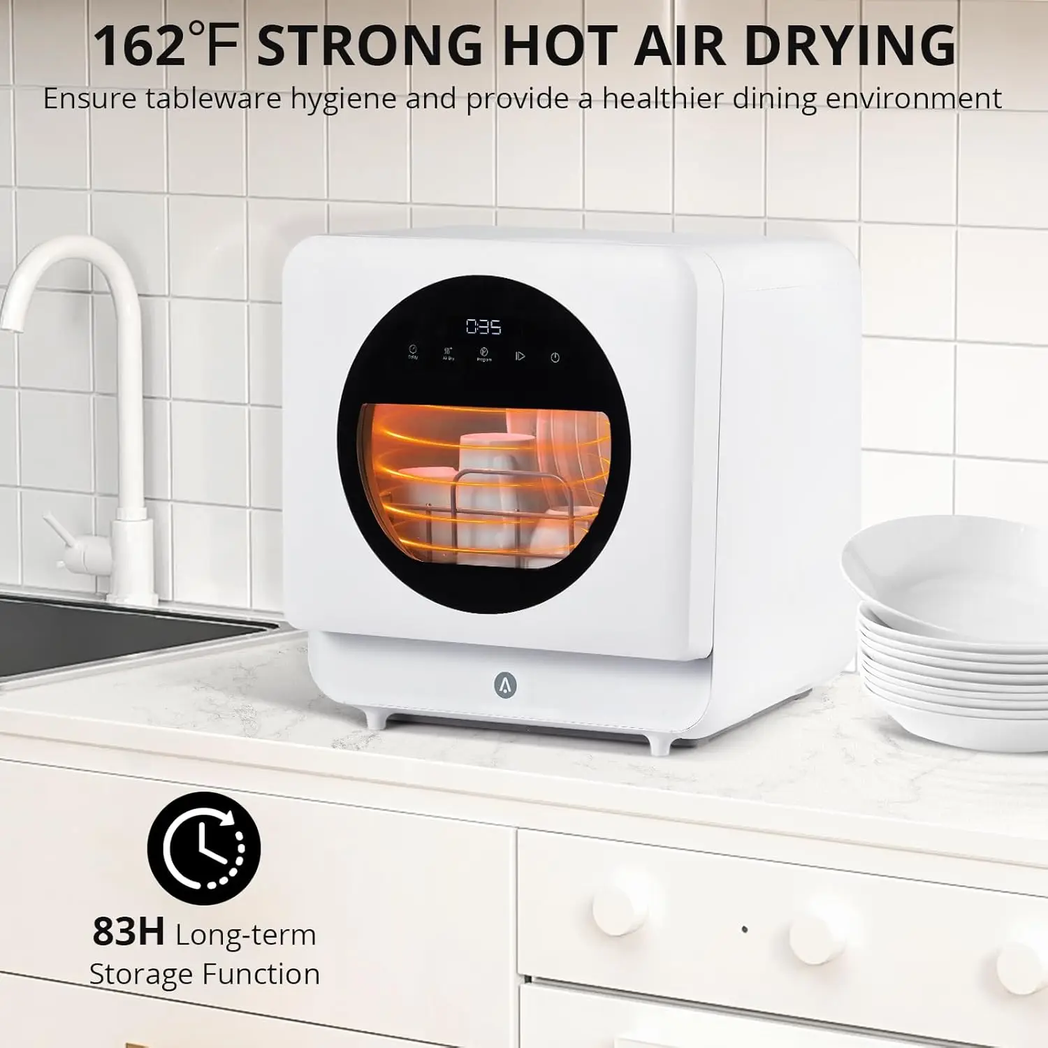 غسالة أطباق على سطح الطاولة 6 برامج غسيل منخفضة الضوضاء 2 طرق مدخل المياه قوية لتجفيف الهواء الساخن غسالة أطباق محمولة للمنزل