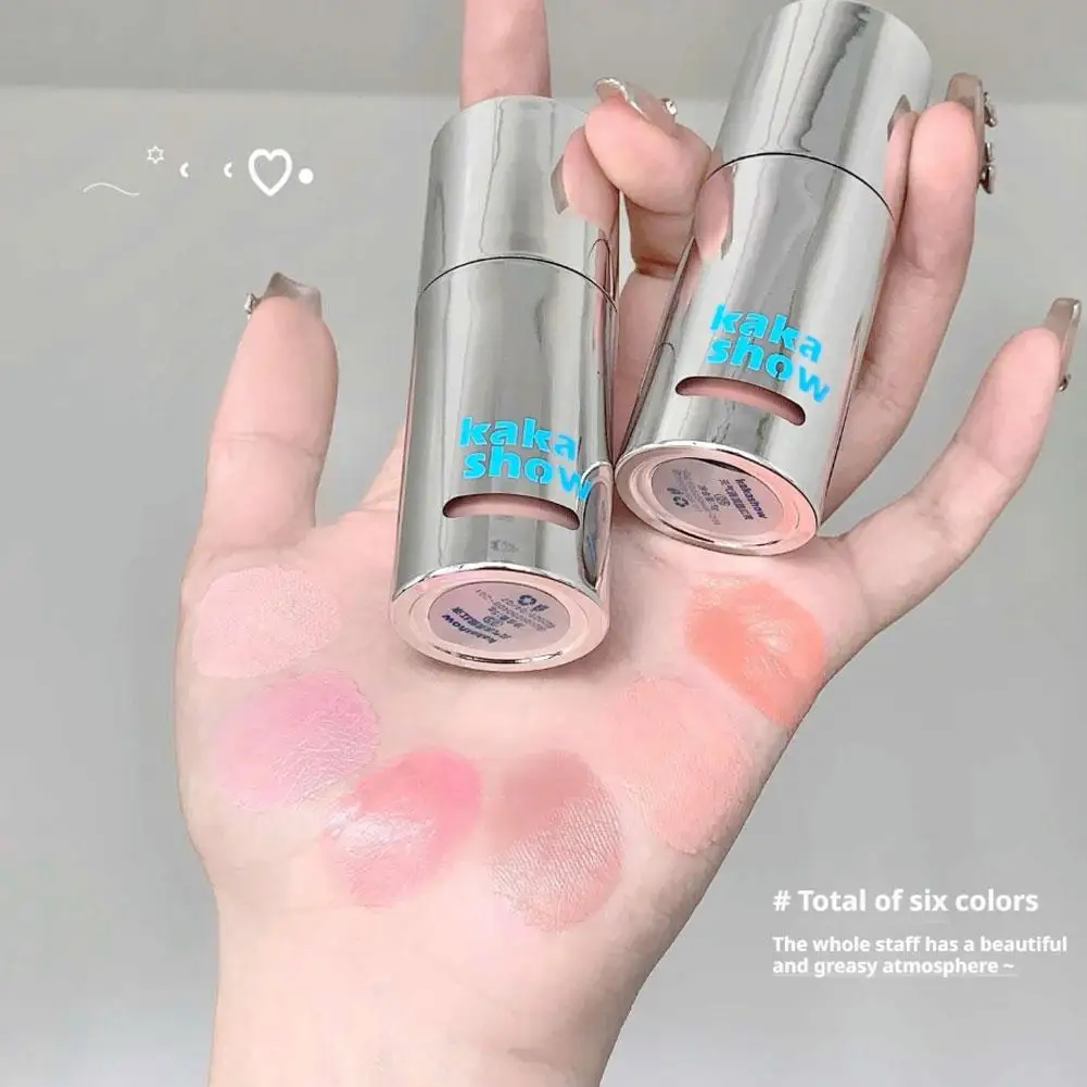 Face Liquid Blusher Smooth Cheek Eye Mousse Blush Matte Glitter Contour Waterproof Stick Rouge Makeup Highlighter Q1C3