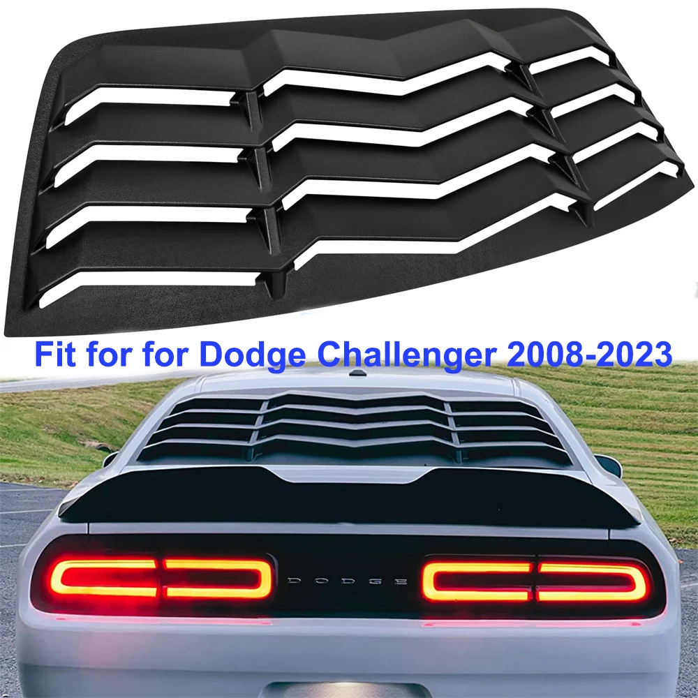 

Matte Black Rear Window Louverfor Dodge Challenger 2008-2023 in GT Lambo Style Exterior Windshield Sun Shade Cover ABS 4 Seasons