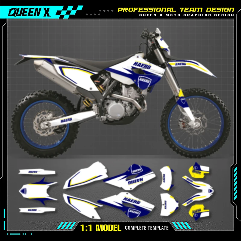 

Queen X MOTOR Motorcycle Graphics Background Decals Stickers Kit For HUSABARG TE 125 250 300 FE 250 350 450 501 2013 2014