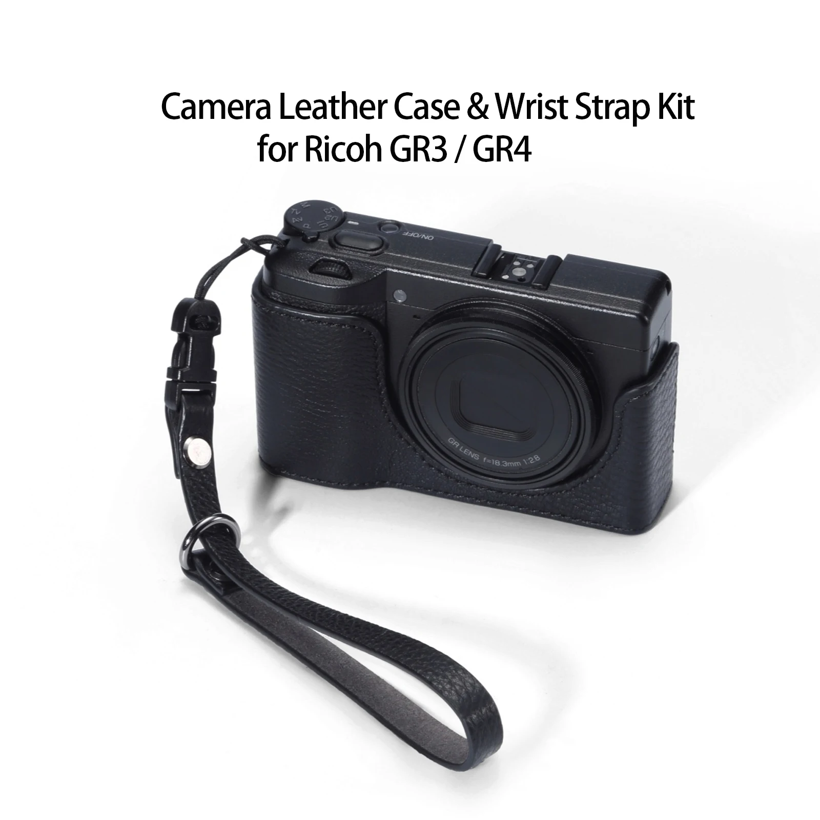 

For Ricoh GR3 GR4 GRIII GRIV Case Kit Vintage Quick Release Camera Wrist Strap Genuine Leather Camera Half-Wrap Case