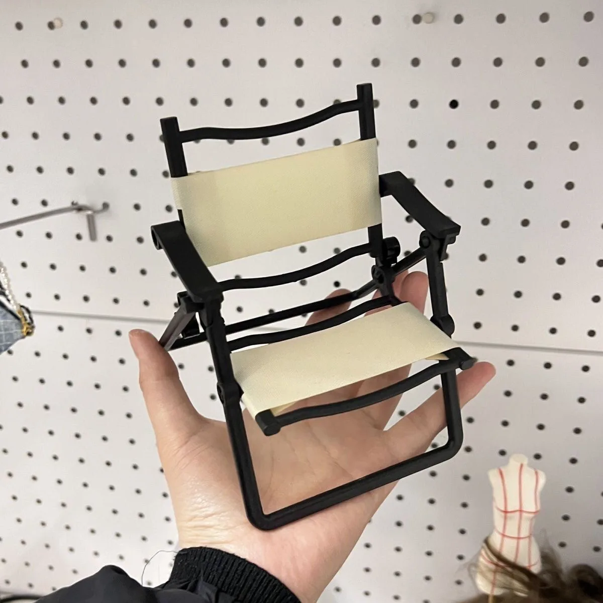 1Pc Mini Chair 1:12 Dollhouse Miniature Camping Chair Folding Simulation Furniture Doll House Decor Accessories