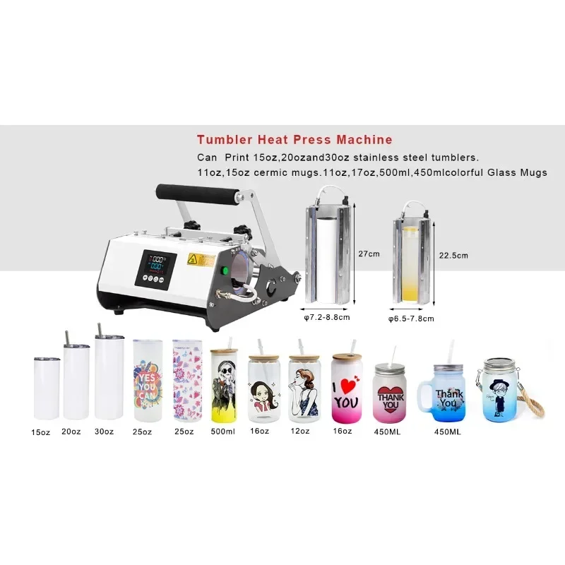 USA Popular Wholesale Price 30oz Sublimation Tumbler Heat Press Machine Heat Pressing Mug Machine