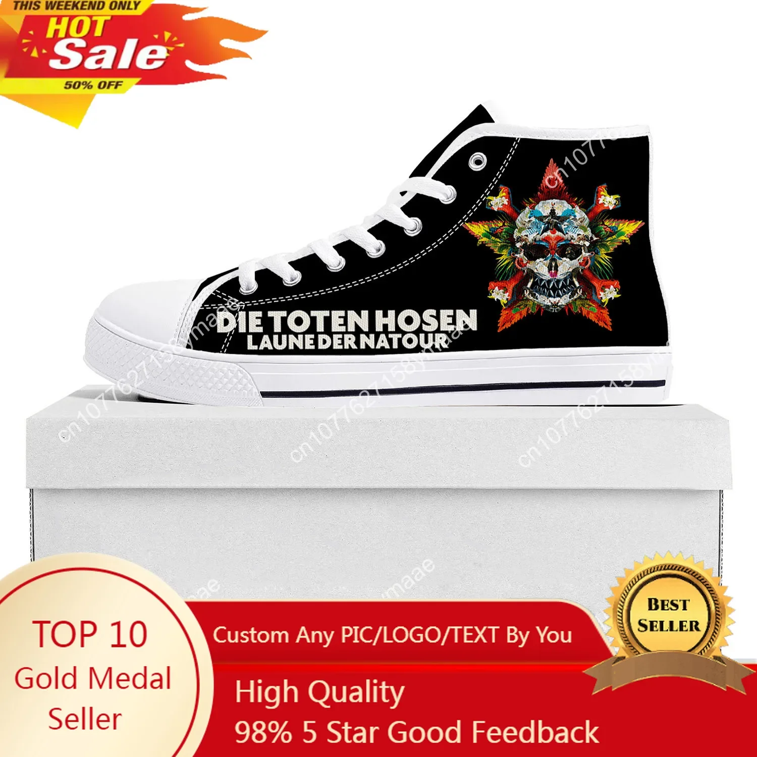 

Die Toten Hosen Rock Band High Top Sneakers Mens Womens Teenager High Quality Sneaker Casual Custom Made Shoes Customize Shoe