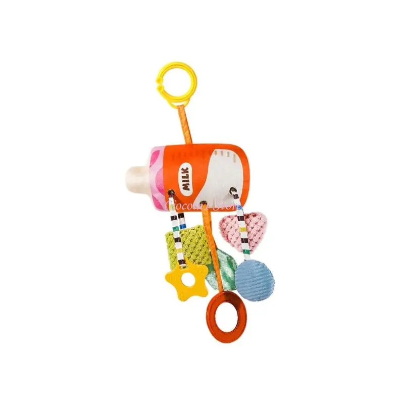 Y1UB Grzechotka do łóżeczka dla niemowląt, którą można prać w pralce, z wzorami zwierząt z kreskówek, zapewniająca wizualny