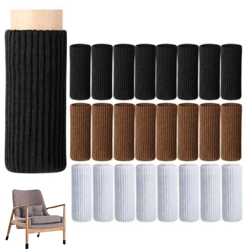 16/32Pcs Chair Legs Socks Knitted Furniture Feet Floor Protectors Anti-slip Pads Silent Thicken Table Chair Leg Socks Covers