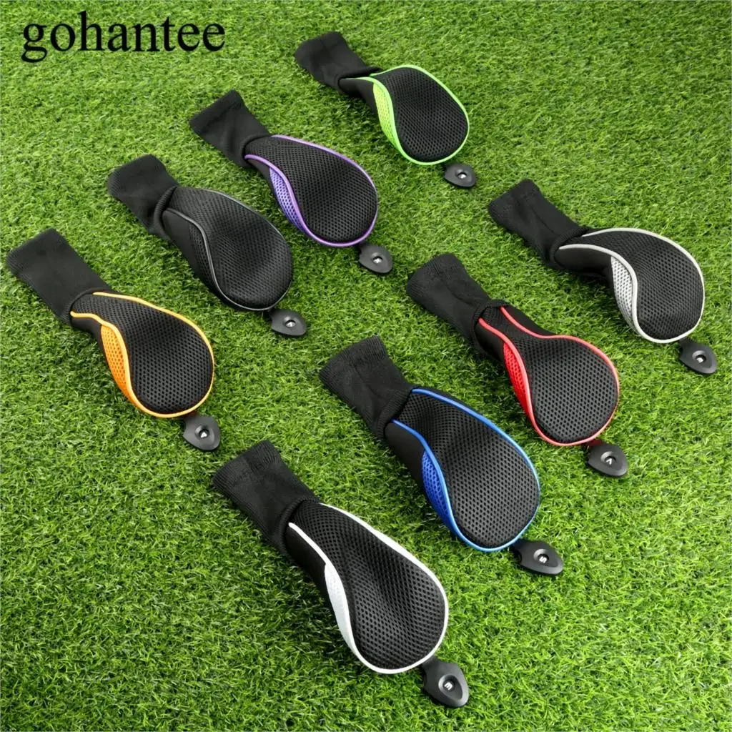 4 Pcs/Set Long Neck Golf Club Headcovers With Interchangeable No. Tag For Golf Hybrid Club Golfing Protect Head Covers 8 Colours