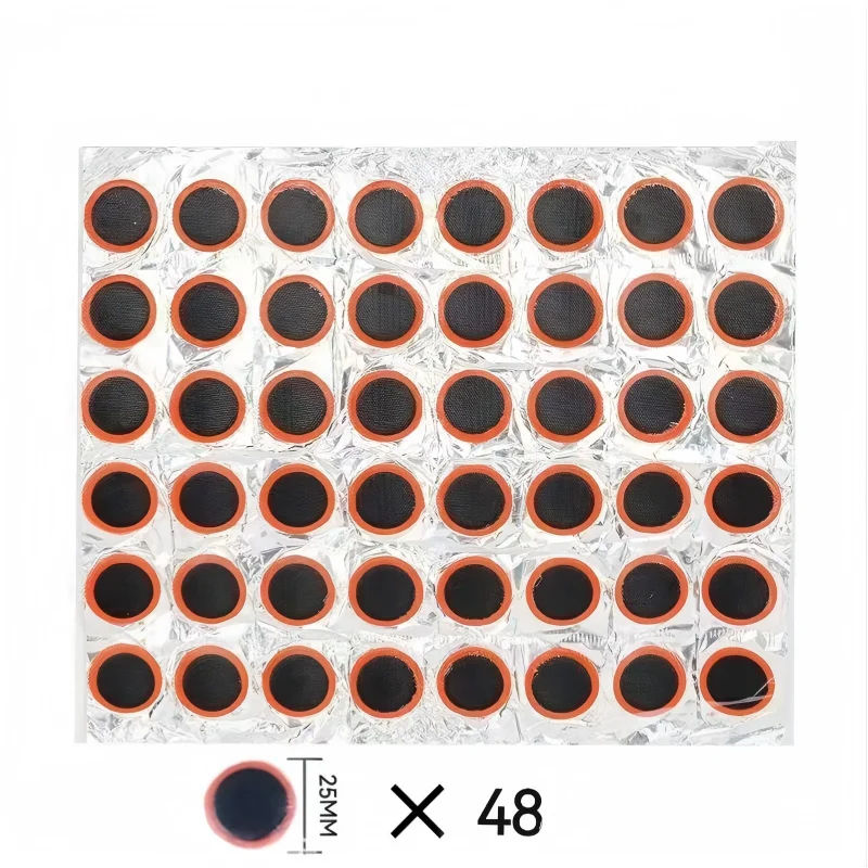 48pcs Rubber Puncture Patches Bicycle Tire Tyre Tube Repair Patch Kit No Glue Bicycle Inner Tube Puncture Repair Tools