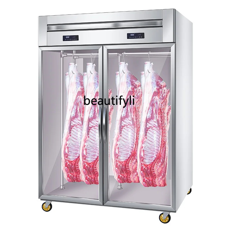 

Commercial fresh-keeping refrigerated vertical fresh meat whole pig display cabinet fresh meat freezer acid cabinet