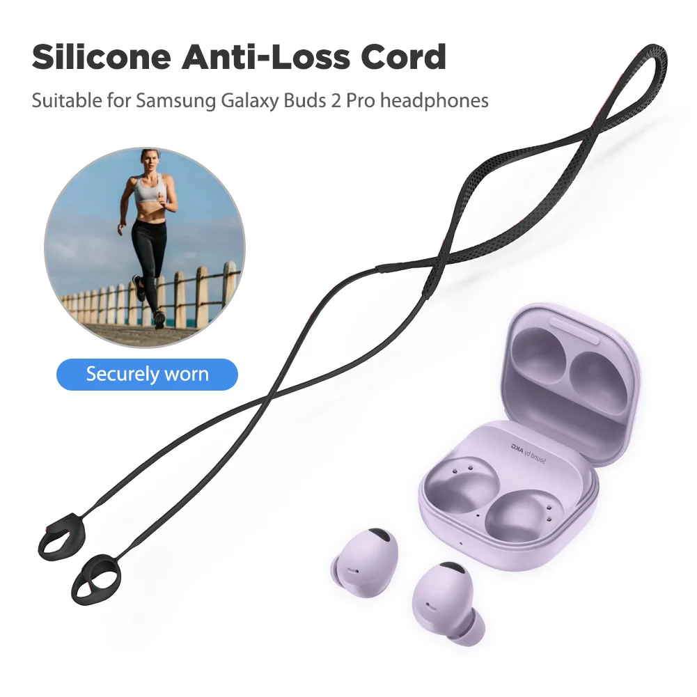 Anti-Lost Earbuds Strap for Galaxy Buds 2 Pro Earbuds Earphones Holder Rope Cable Headset Silicone Neck String for Galaxy Buds 2