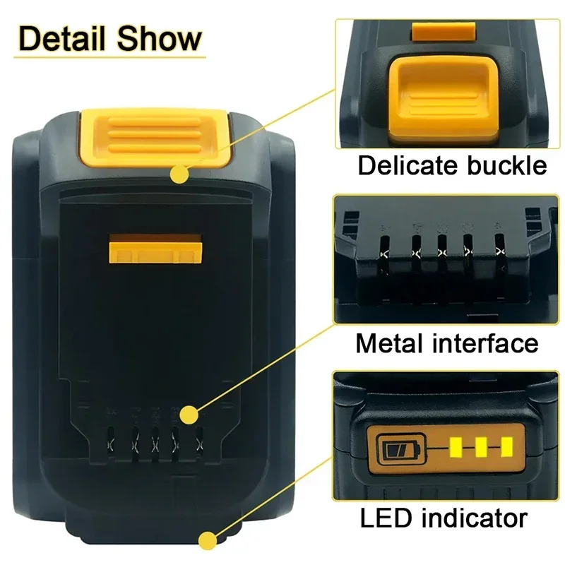 Original 5000mAh large capacity For DeWalt DCB200 DCB184 DCB203 DCB205 Power Tool Batteries 20 Volt Replacement Li-ion Battery