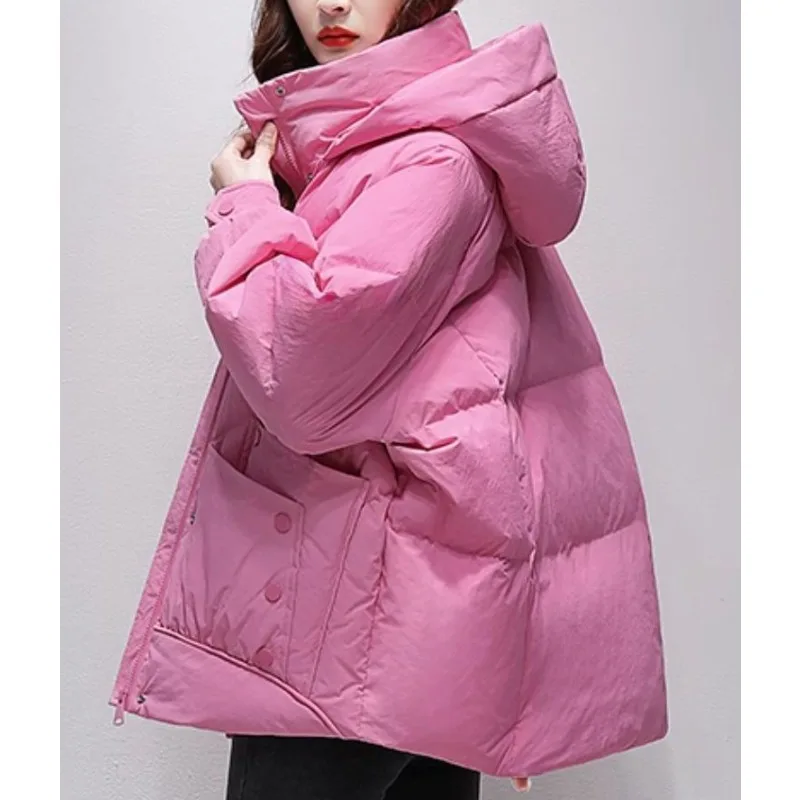 Women's Winter Top Coat Cotton Coat Short Thick Warm Simple Comfortable Loose Casual Design Fashion Soft Niche Versatile Skinny