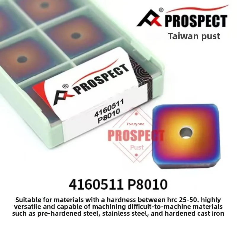 PROSPECT 4160511 P8010 CNC High Feed Milling Inserts for Stainless and Hardened Steel Machining