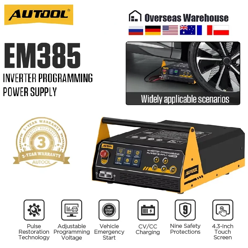Image of AUTOOL EM385 400A Programmierbares Netzteil Starter-Ladegerät Auto-Batterie-Reparatur-Regler Wechselrichter Fahrzeugwerkzeug 110V 220V